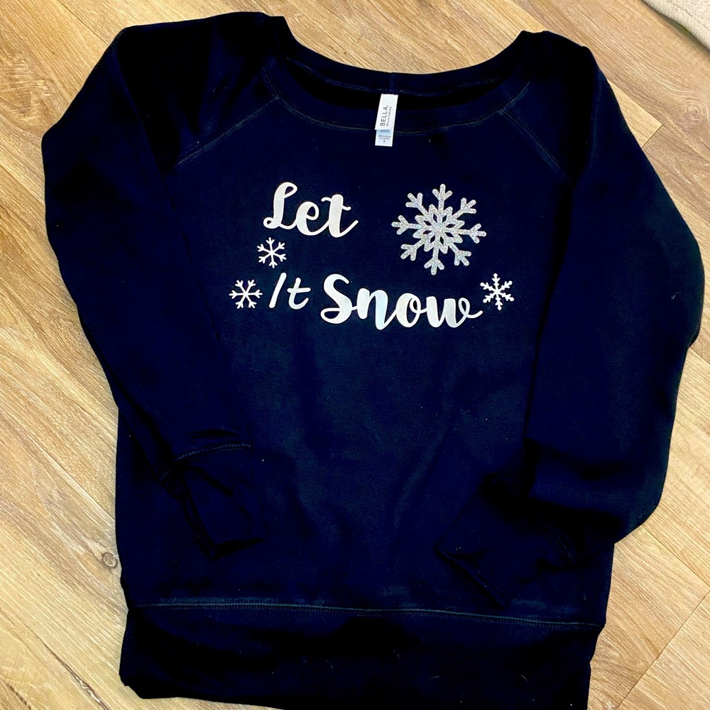 Custom made Let it Snow Scoop Neck Sweater